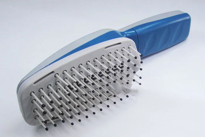 Ion pet comb for dogs and cats, 21.5cm length, 78 teeth, removable brush head, photo colour