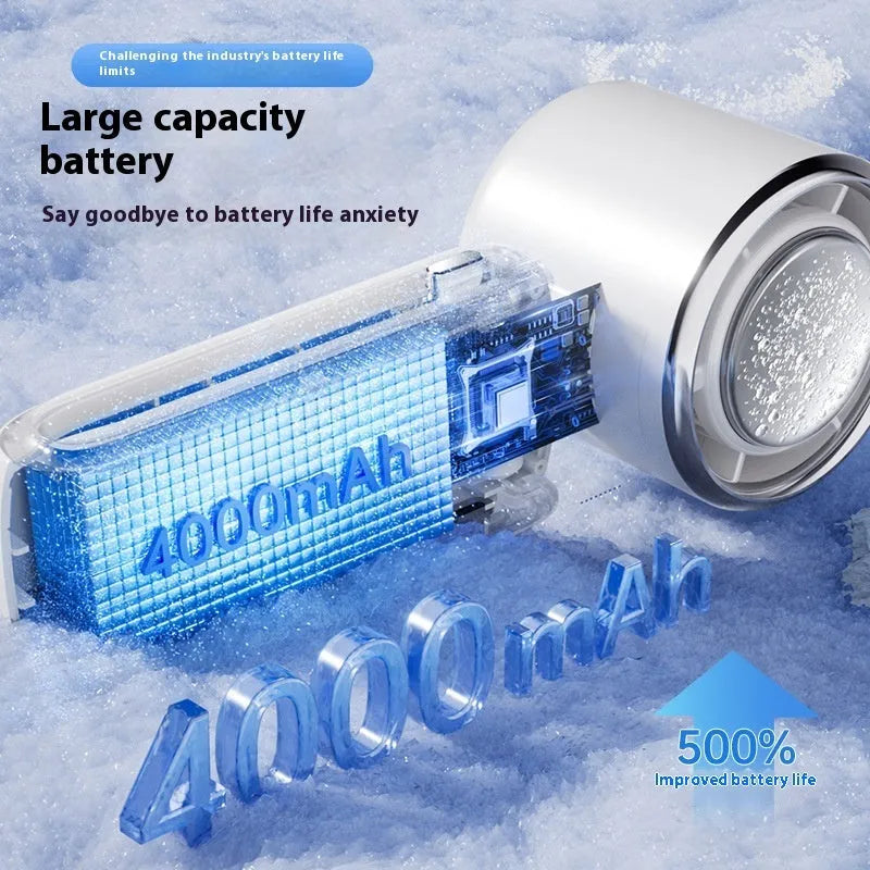 New ice pack high-speed folding handheld fan with hanging neck in blue 4000mAh