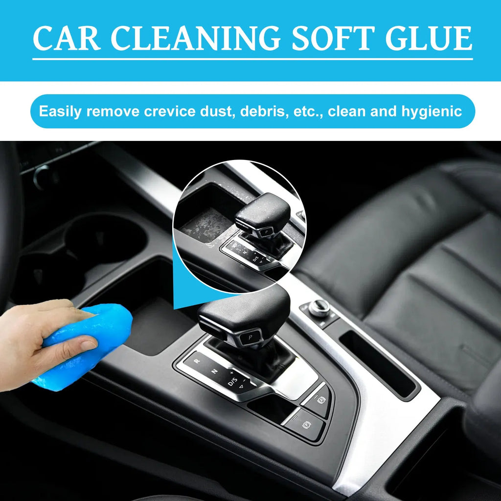 Car cleaning soft gel in compact round pot, 70g, for interior gap and remote control dust removal