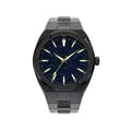 Business men's watch with frosted stainless steel case and luminous markers in silver, gold, or black colour options