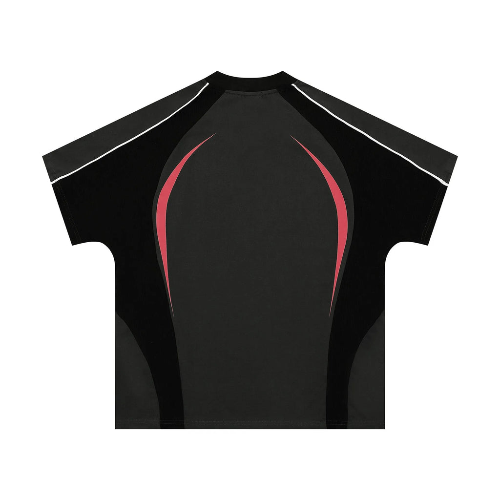 Men's loose fit t-shirt with printed letters in black colour option showing front design