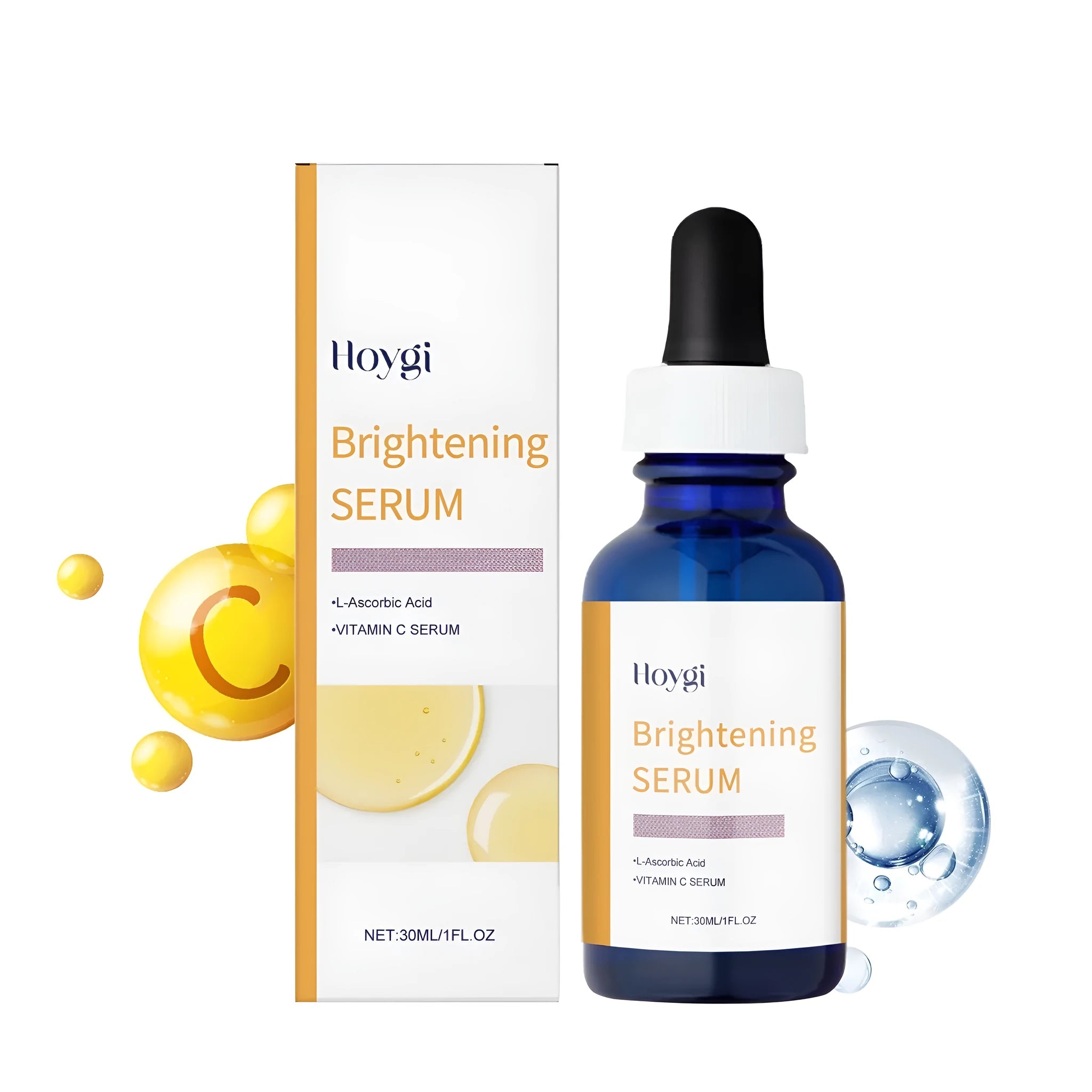30ml vitamin C serum bottle with ascorbic acid and vitamin E for facial skincare