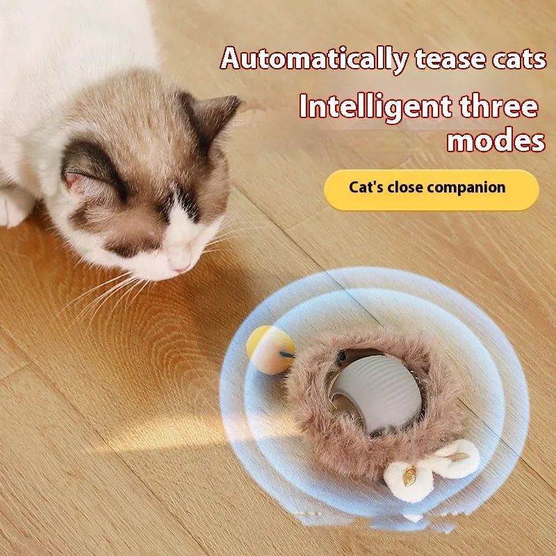 Self-Hi funny cat rolling ball toy in plush cat ball style, available in red, green, and gray colours