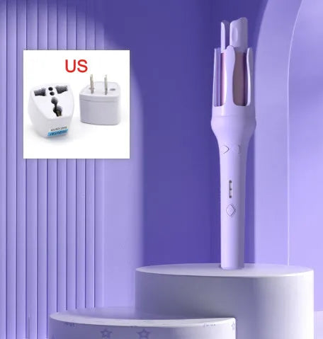 Automatic hair curler with 32mm barrel in white colour with AC power cable