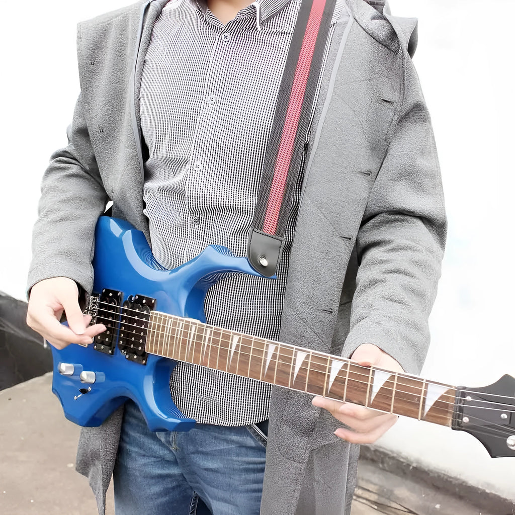 Woven crossbody instrument strap for guitars basses ukuleles in multiple colour options