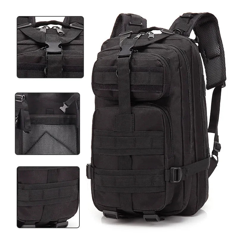 Large khaki hiking backpack with air pillow belt system showing 45cm height for outdoor sports