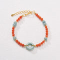 Natural South Red agate bracelet for women with 4mm beads, adjustable 15.5-18cm, Chinese style