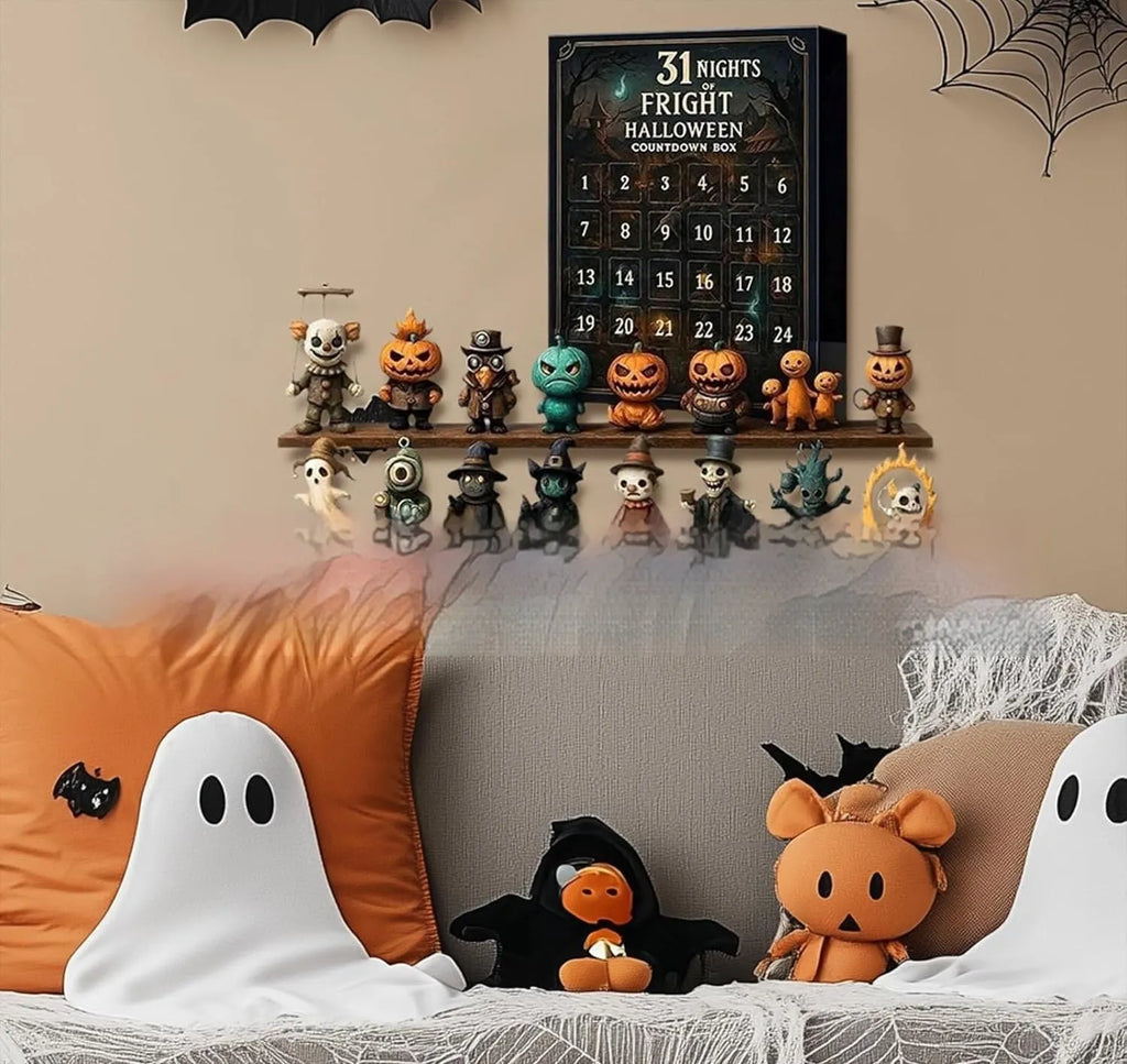 Halloween horror advent countdown box with blind box format and doll element