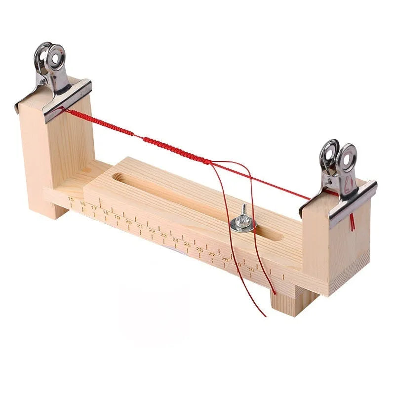Solid wood handmade weaving rack with medium size and totem pattern, featuring fixing clips for bracelet and necklace DIY projects