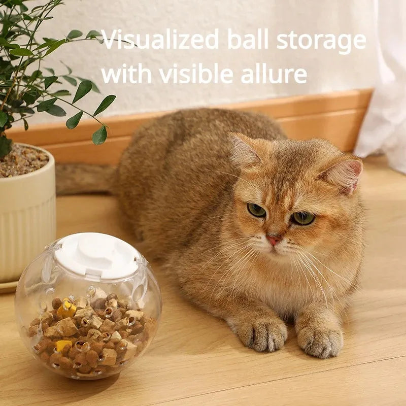 11.5cm slow feeding ball for dogs and cats in blue colour on white background