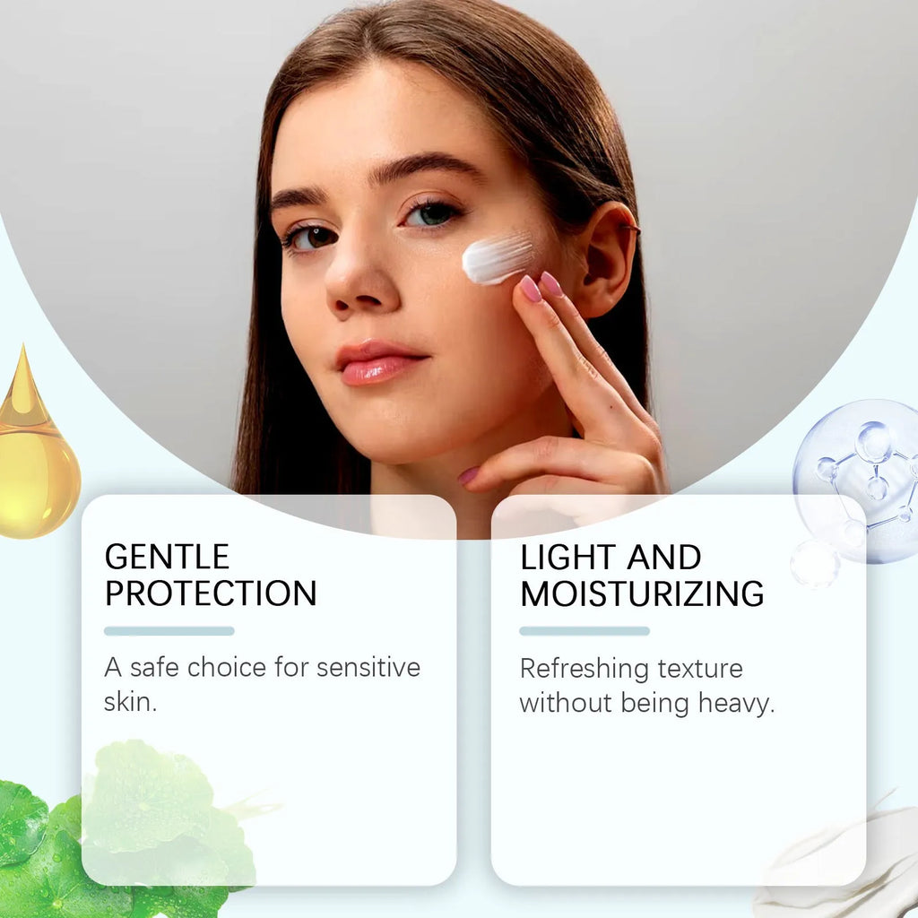 Snow Grass Sunscreen 50g portable tube with Centella Asiatica and hyaluronic acid