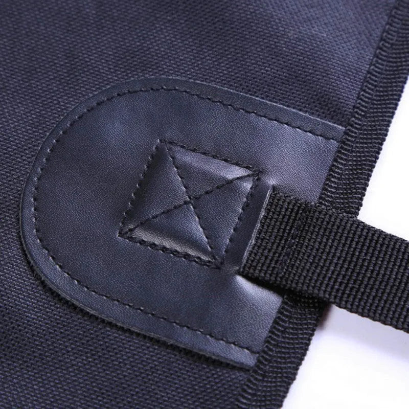 Black Oxford cloth car pet mat measuring 135x120cm with zipper fastening for rear seat protection