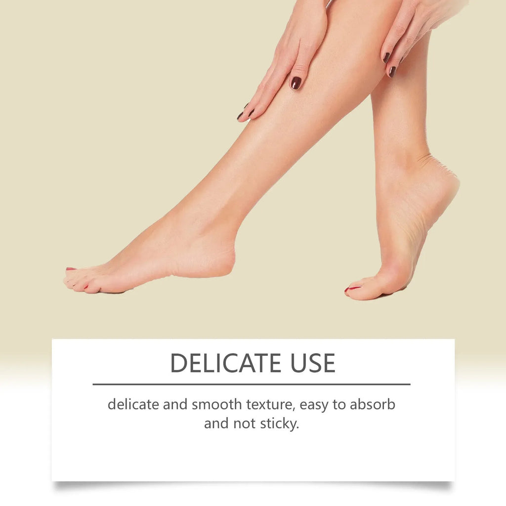 50g tube of Discomfort Moisturizing Daily Massage Cream with lavender oil and mint leaf on a neutral background