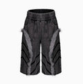 Stitching fur sleeveless hooded zipper tank top in black and gray, short Korean-style vest