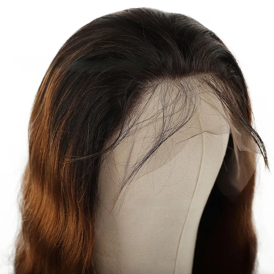 Real human hair gradient body lace front wig with double-layer mechanism in various lengths