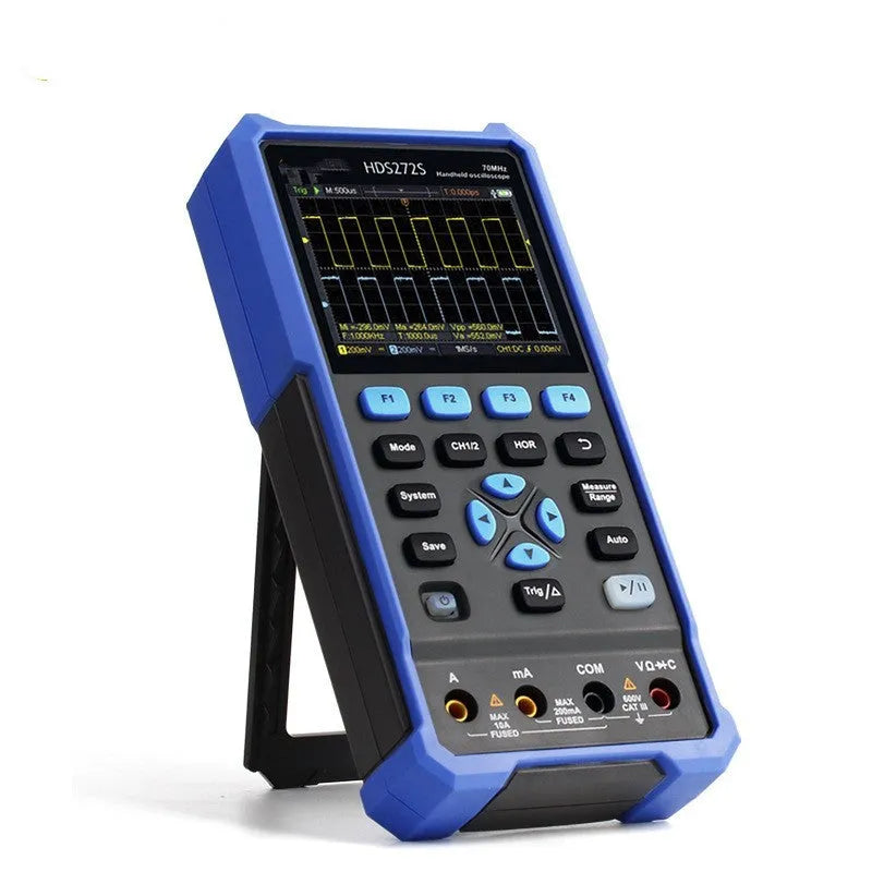 Handheld digital oscilloscope with probes and accessories for automotive and electronics repair diagnostics