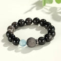 Silver Stone Fox crystal beaded bracelet with diamond-shaped beads and electroplating finish for women