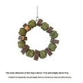 Natural applewood straw ball hamster chew toy with colourful sequin rings for guinea pigs and rabbits.