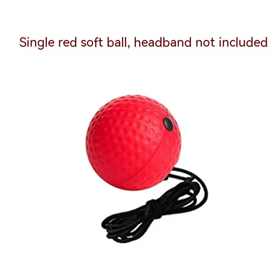 Head-mounted boxing reaction training set with multiple balls and adjustable headbands