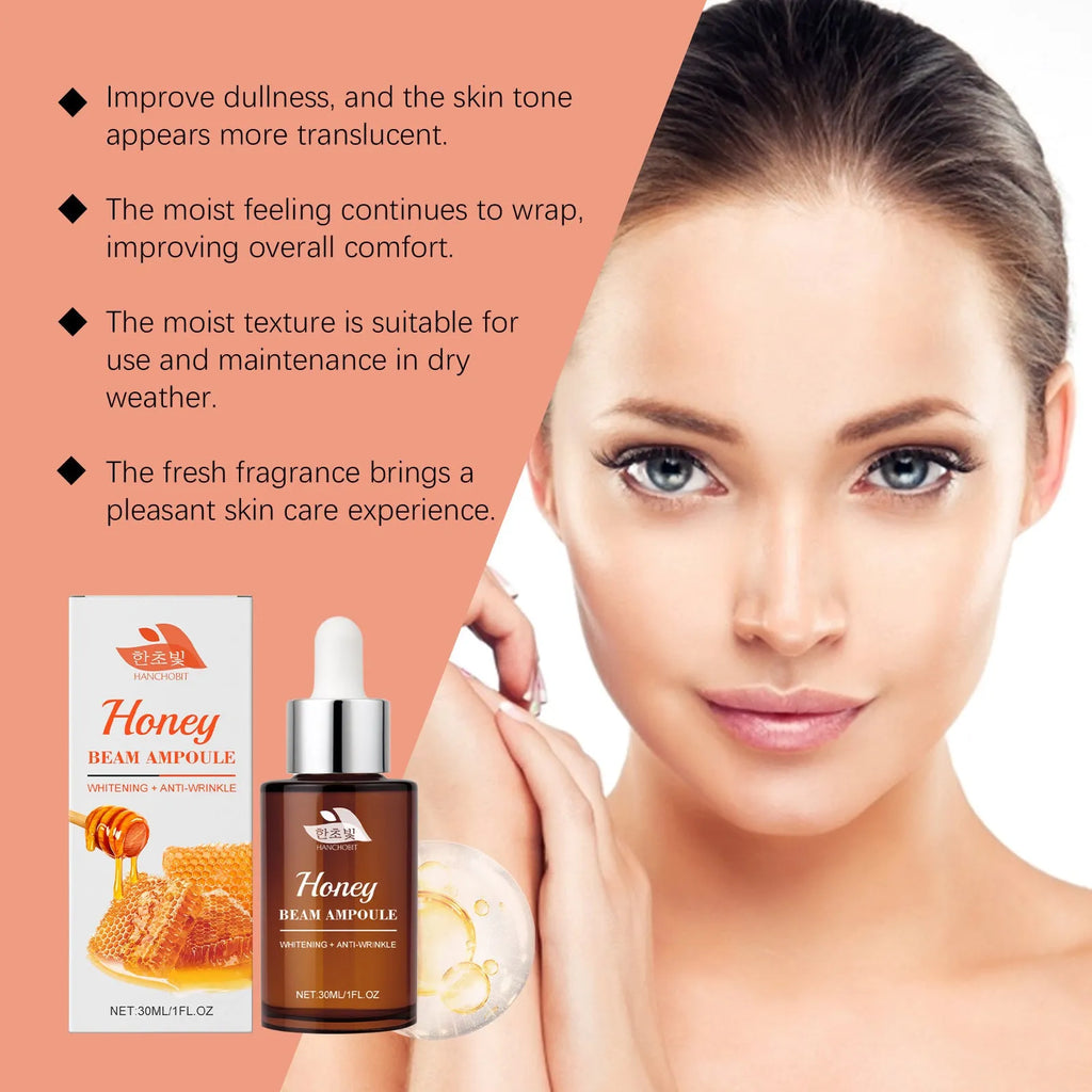 30ml moisturising facial liquid with honey lily ginseng extract in a transparent bottle