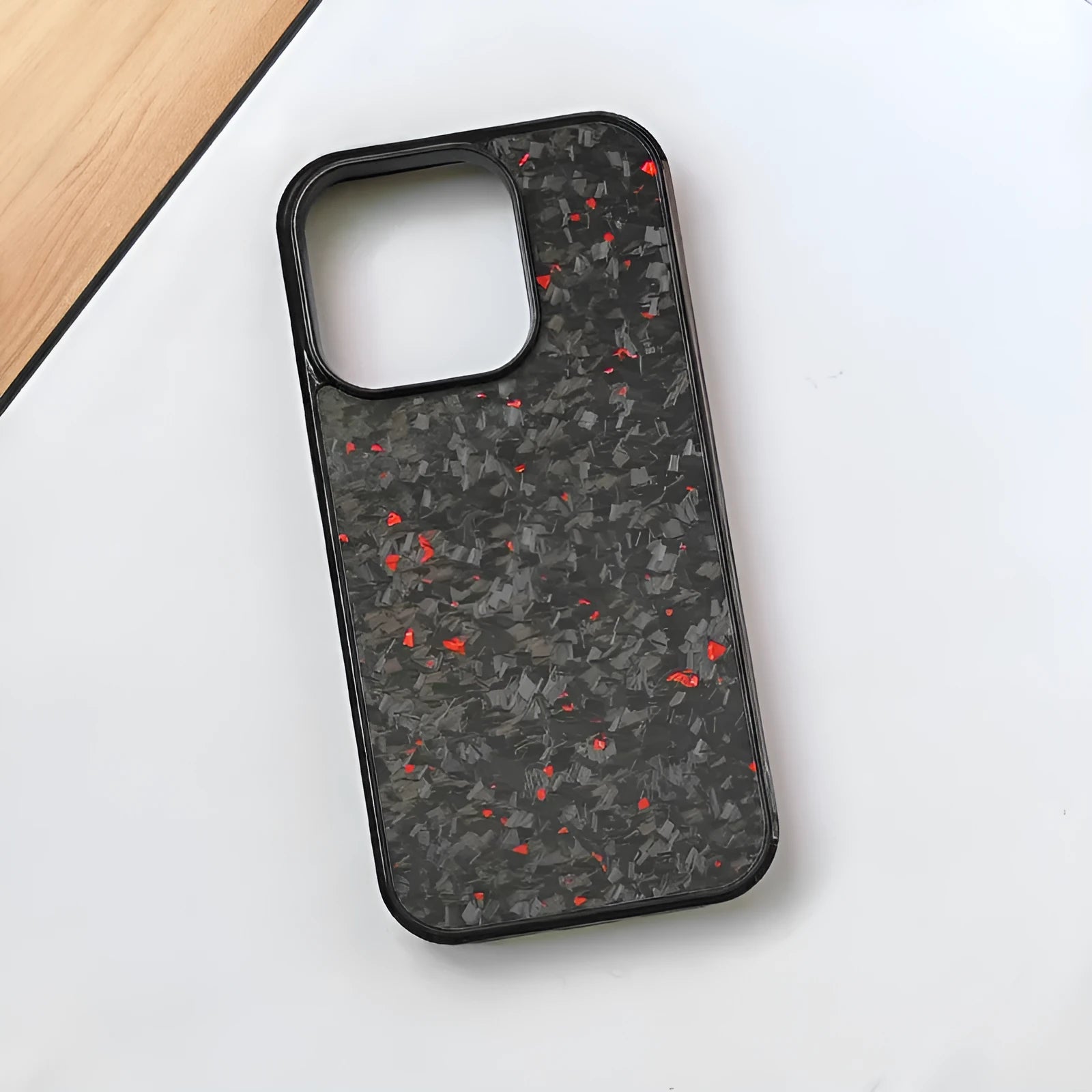 Gold foil carbon fiber forged grain phone case with magnetic suction for iPhone
