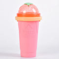 Smoothie cup with quick freezing technology in new mint green, 21cm tall, with lid and straw spoon