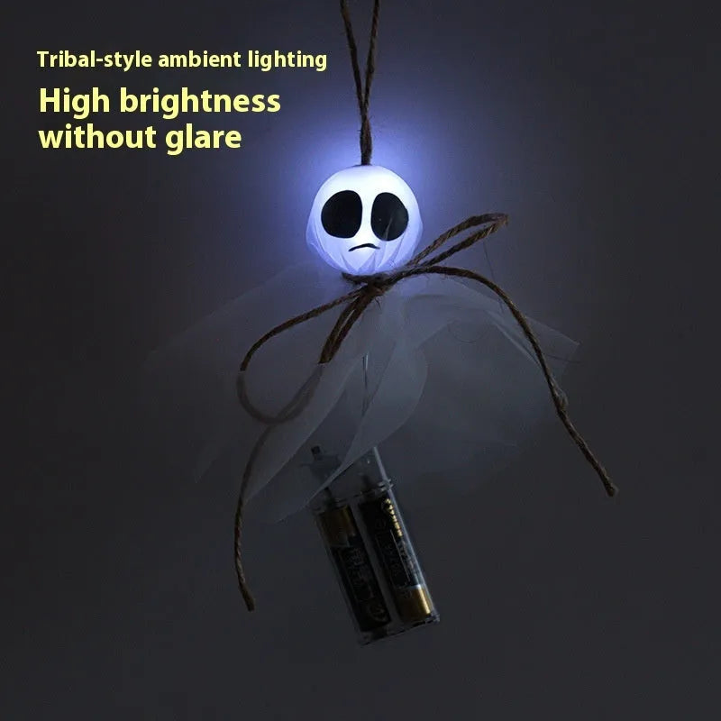 Halloween ghost LED lighting chain with colourful lights and battery box for venue decoration