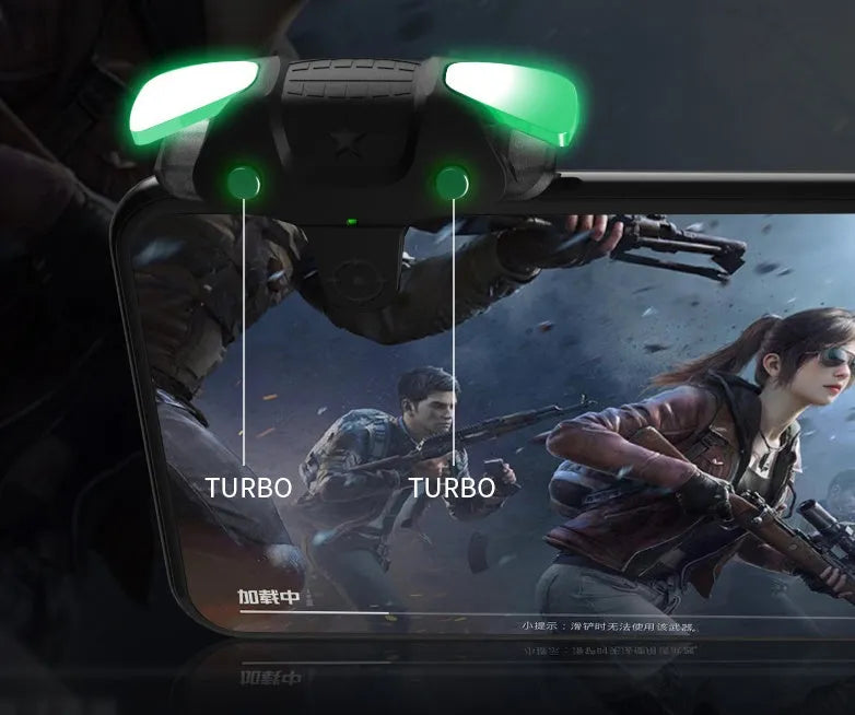 Black F5 wired USB game controller for mobile phones, showing compact handheld design.