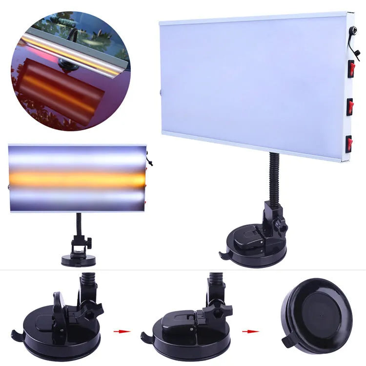 White MPT X009 car depression repair detector suit with concave inspection light on workbench