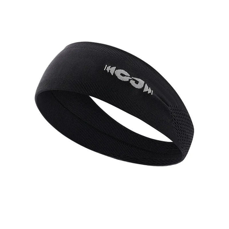 Seamless knitted sports hair band in black, grey and blue colours for men and women