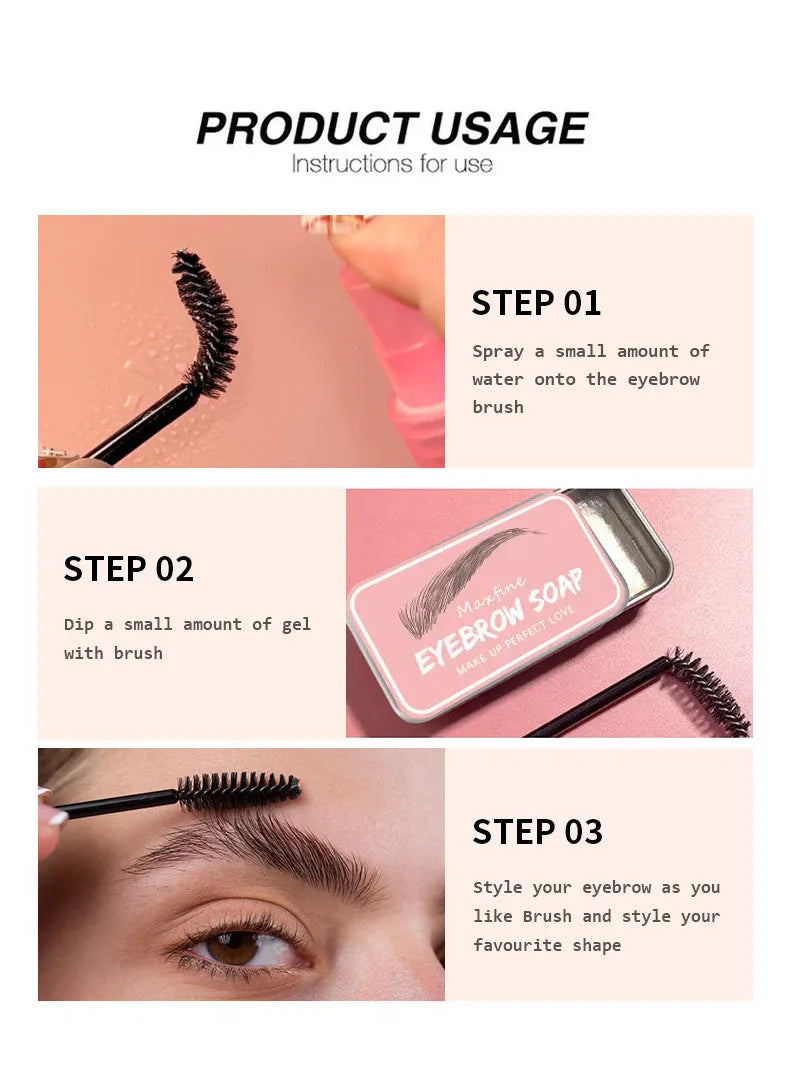 Natural shaping eyebrow cream 10g jar with brush for long-lasting defined brows
