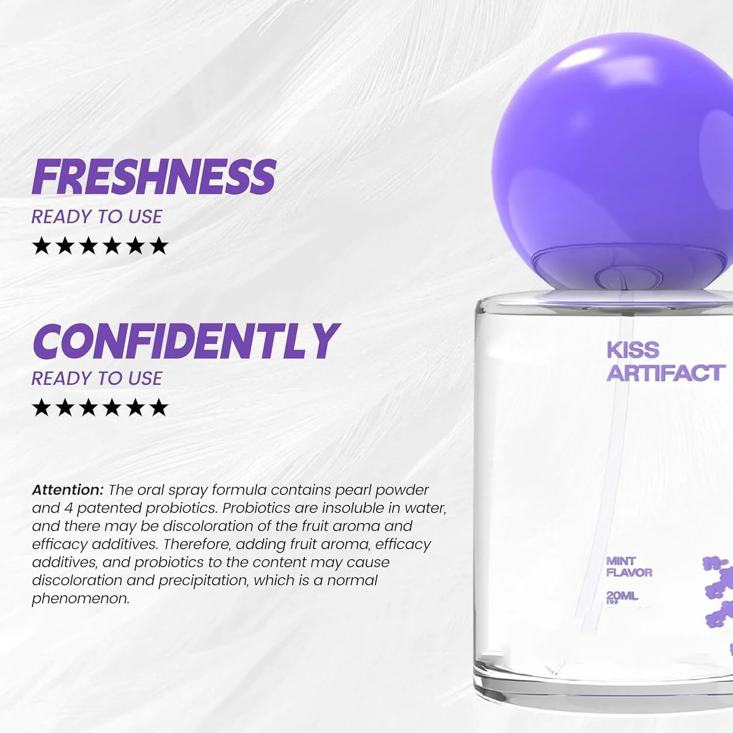 20ml portable oral spray bottle with probiotic formulation for daily hydration