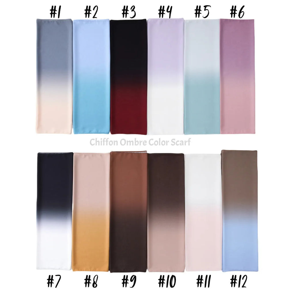 Breathable soft chiffon scarf for women 175cm long polyester fibre summer colour options