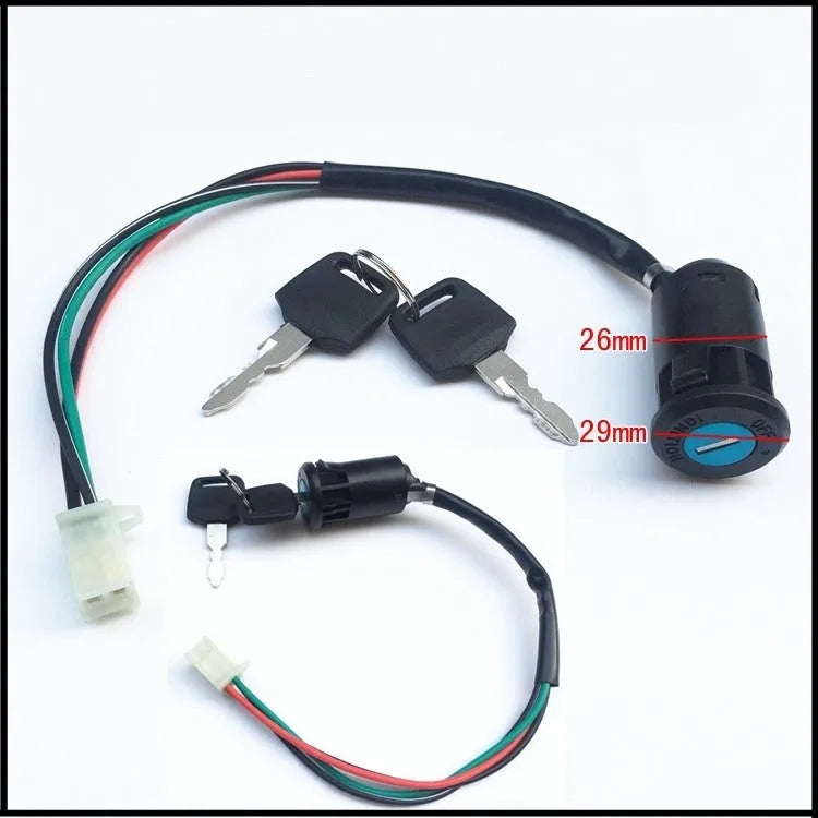 Waterproof electric door lock for car accessories with plastic housing and wiring terminals
