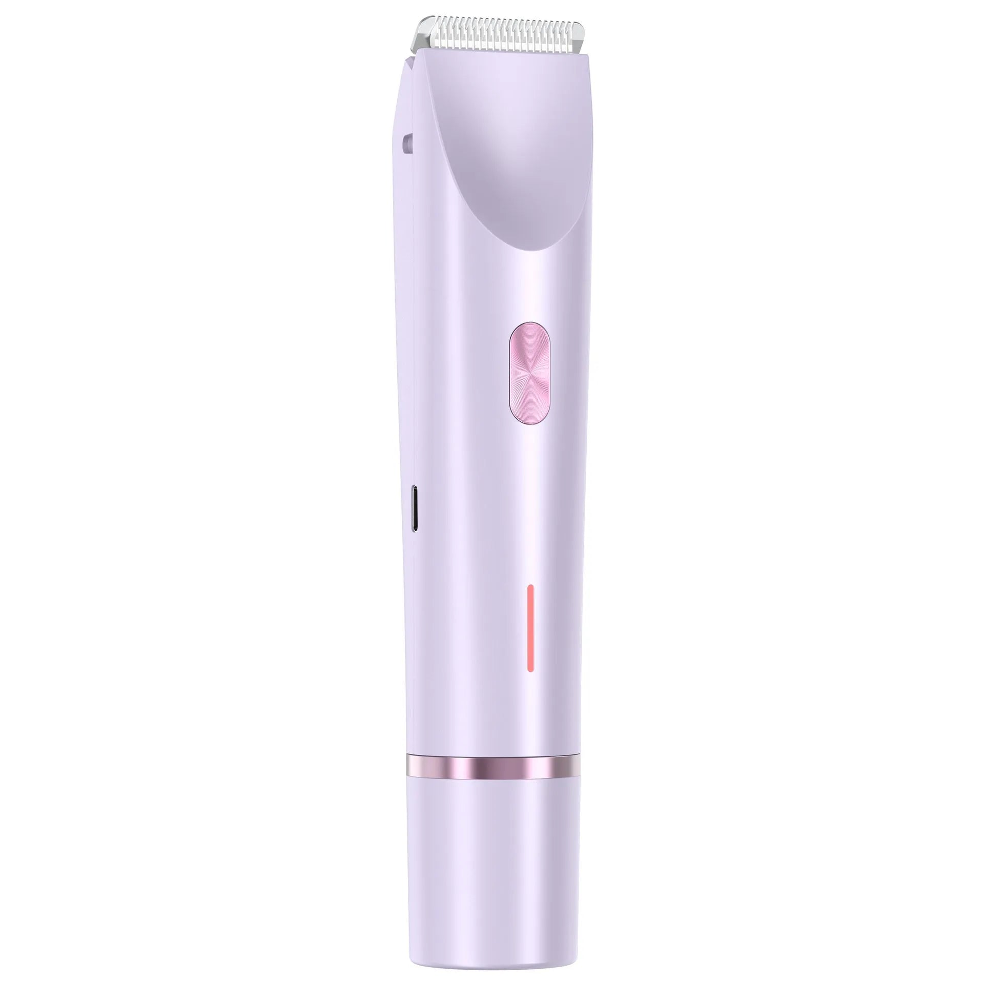 2-in-1 women's electric body hair trimmer double head shaver USB rechargeable pink for wet dry use on bikini line legs underarms