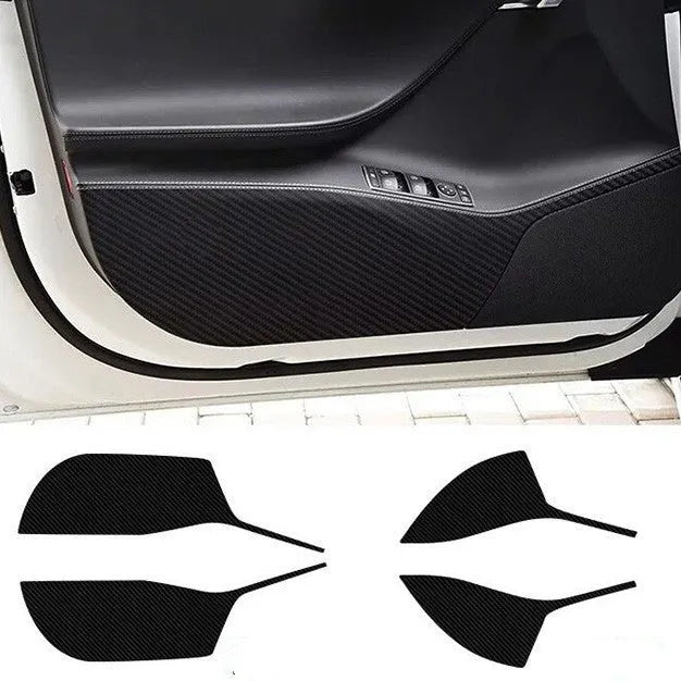 Four pre-cut clear protective films for Tesla Model S front and rear interior door panels.