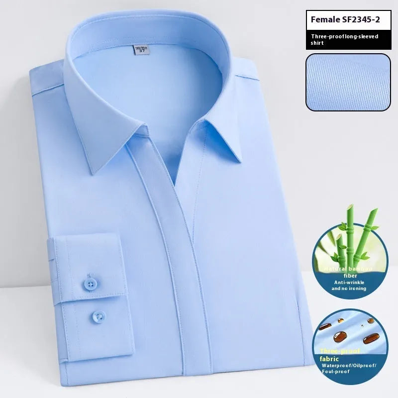 Men's bamboo fibre business shirt in slim fit with square collar, available in solid colours