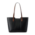 Genuine leather women's crossbody commuter bag in black with internal organisation compartments
