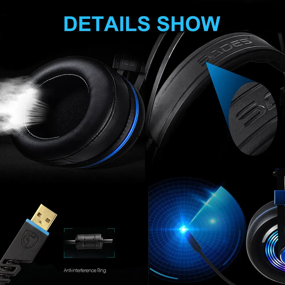 Black wired USB headset with microphone and wire controller for PC computers