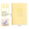 Soft faux leather A5 schedule book with 150 pages open on desk