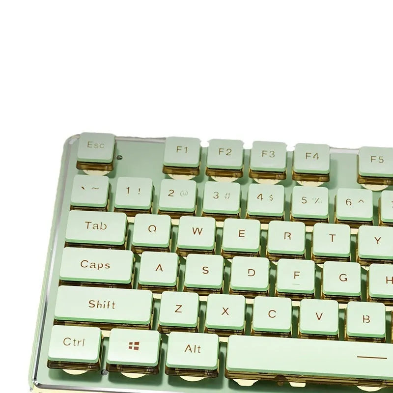 Prewalker V3 keyboard and mouse suit in retro green colour with mechanical feel keys