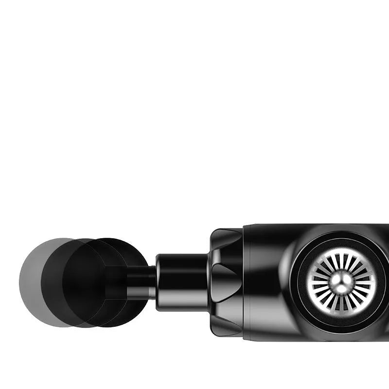 Professional black and white muscle relaxation massager with adjustable speed control