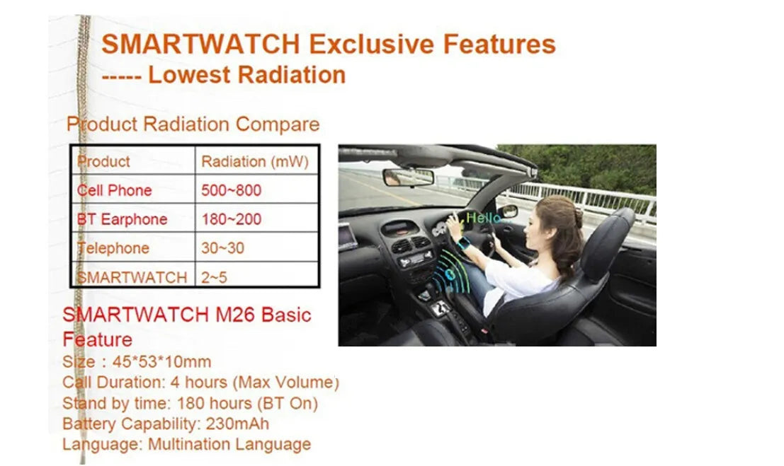 Smart Bluetooth sports watch in black white blue colours with iOS Android compatibility