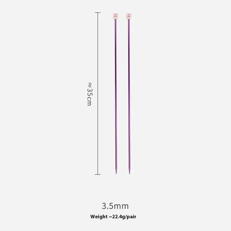 Aluminium alloy crochet hook set showing multiple sizes from 2.0mm to 9.0mm with protective caps