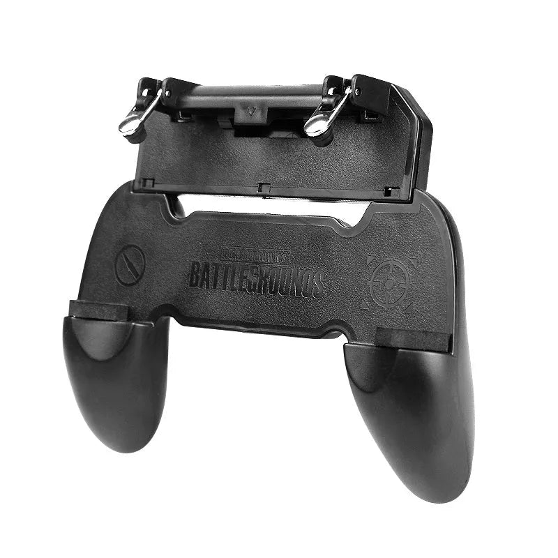 Black wired mobile phone game controller with physical buttons for gaming