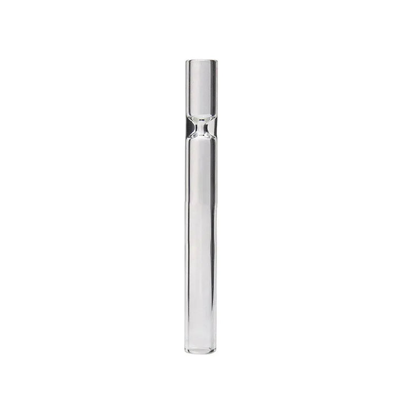 Telescopic glass smoke pipe with clear straight suction nozzle in transparent style