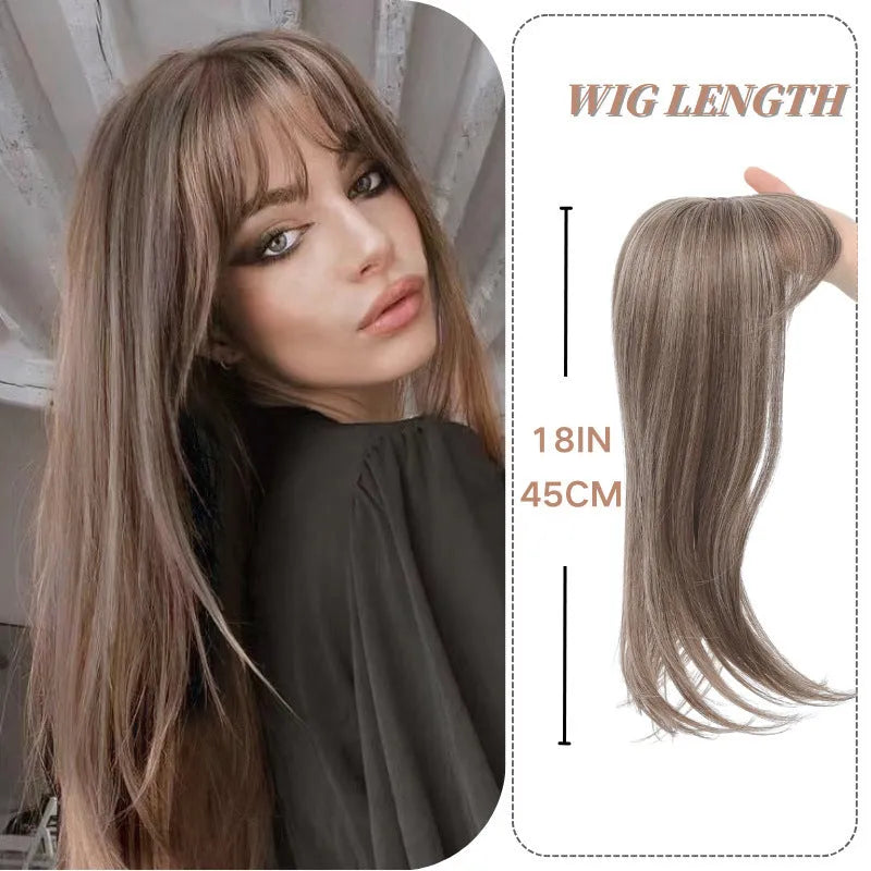 Synthetic clip-in wig hairpiece with inner buckle attachment in six colour styles