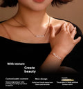 Stainless steel digital bracelet with diamond studded numbers, shown in gold, rose gold and steel colour options.