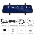 9.66-inch HD wired dashcam driving recorder with night vision, 160° wide angle, IP68 waterproof, and 64GB memory card