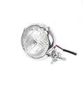 Black electroplated retro motorcycle headlight with aluminium housing and 8cm diameter